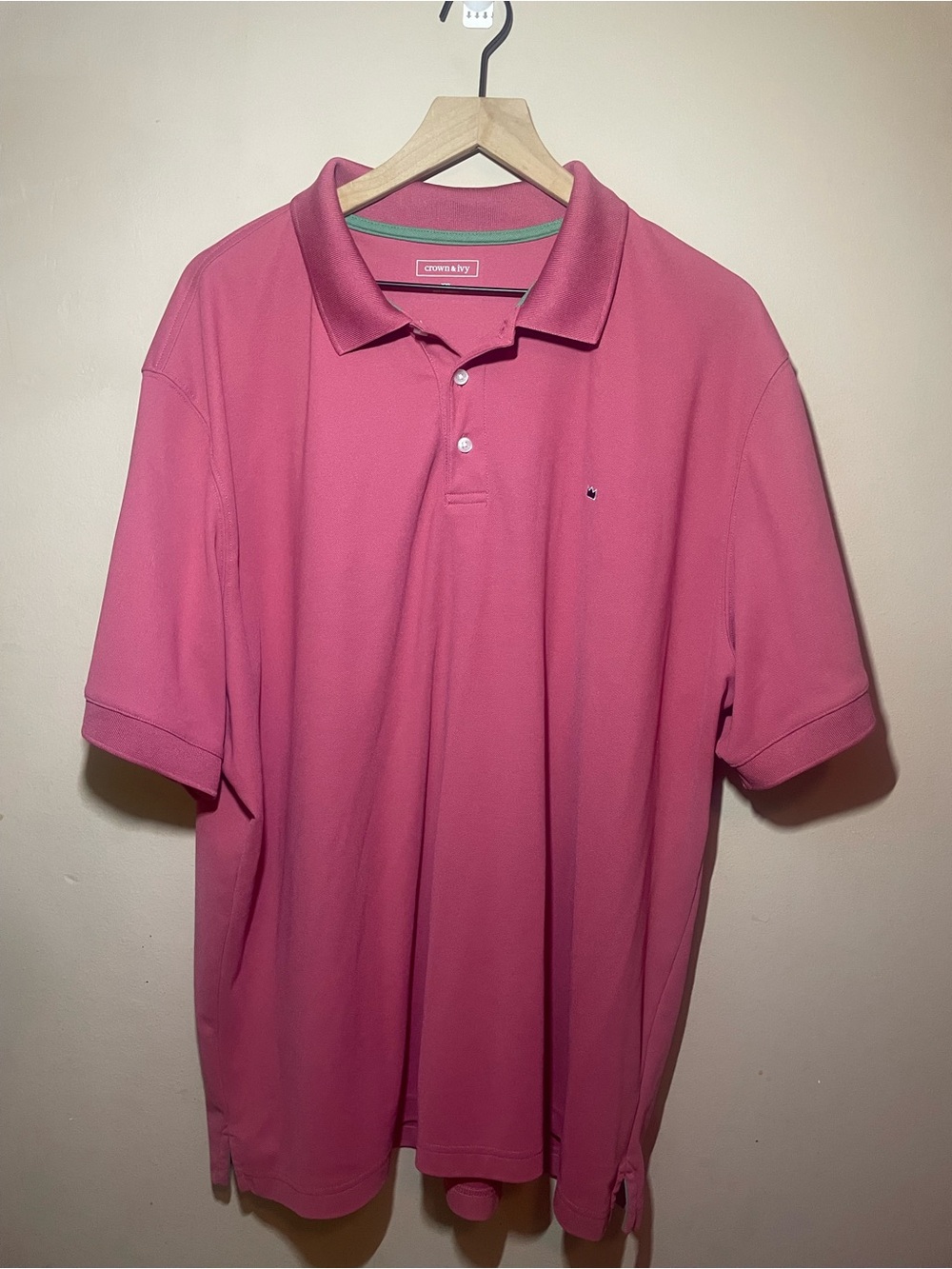 Crown & Ivy Pink Polo Shirt Men’s XXL Preppy Golf Casual Classic Fit